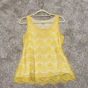 Banana Republic yellow lace tank